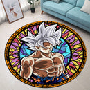Goku Ultra Instinct Stained Glass Round Rug