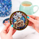 Goku Ultra Instinct Stained Glass Decor Coaster - Gift Idea