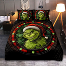 Grinch Christmas Stained Glass Quilt Bed Sets