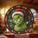 Grinch Noel Stained Glass Suncatcher