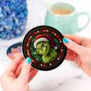 Grinch Christmas Stained Glass Decor Coaster - Gift Idea