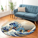 Gyarados Magikarp The Great Wave Japan Round Rug