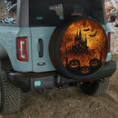 Halloween Castle Stained Glass Jeep Car Spare Tire Cover