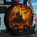 Halloween Castle Stained Glass Jeep Car Spare Tire Cover