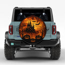 Halloween Castle Stained Glass Jeep Car Spare Tire Cover
