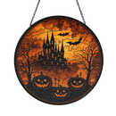 Halloween Castle Stained Glass Suncatcher