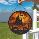 Halloween Castle Stained Glass Suncatcher