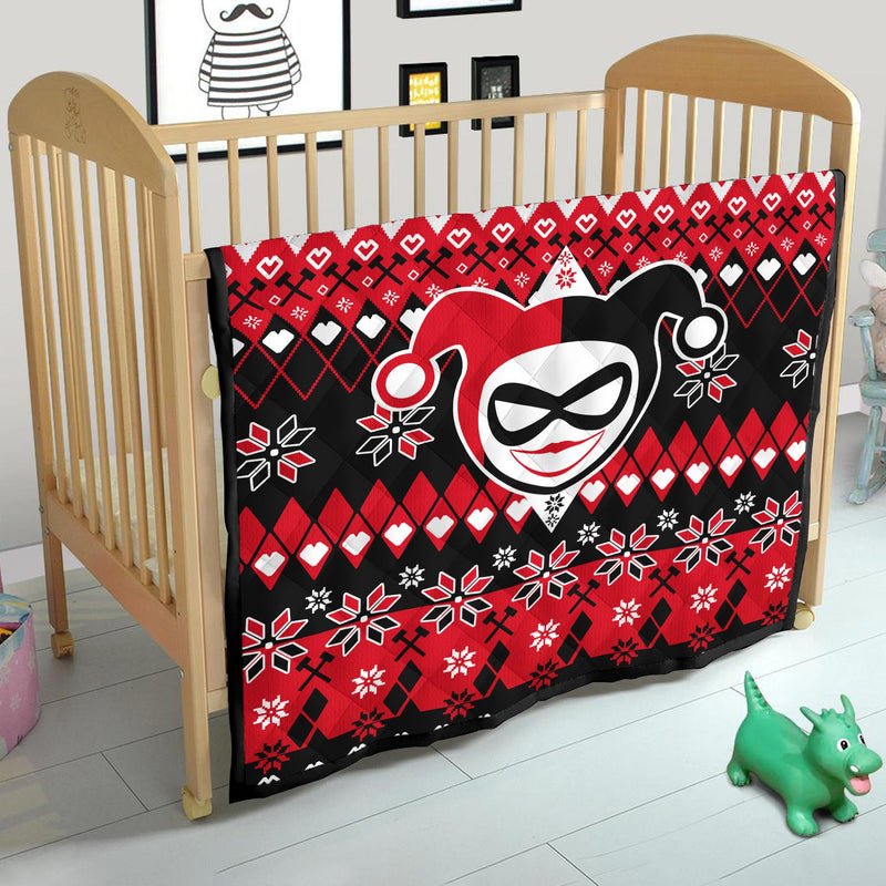 Harley Quinn Christmas Quilt Blanket Nearkii