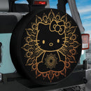 Mandala Meditating Hello Kitty Yoga Jeep Car Spare Tire Cover