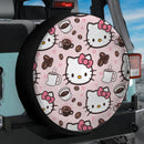 Hello Kitty Coffee Pattern Jeep Car Spare Tire Cover