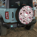 Hello Kitty Coffee Pattern Jeep Car Spare Tire Cover