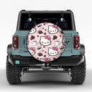 Hello Kitty Coffee Pattern Jeep Car Spare Tire Cover