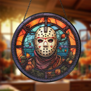 Friday The Thirteenth Halloween Jason Voorhees Horror Movie Stained Glass Suncatcher