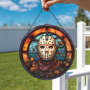 Friday The Thirteenth Halloween Jason Voorhees Horror Movie Stained Glass Suncatcher