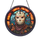 Friday The Thirteenth Halloween Jason Voorhees Horror Movie Stained Glass Suncatcher