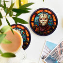 Jason Voorhees Horror Stained Glass Decor Coaster - Gift Idea