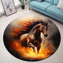 Horse Fire Round Rug