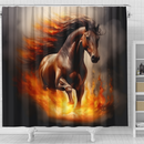 Horse Fire Mockup Shower Curtain