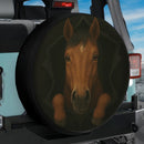 Horse In A Torn Fabric Jeep Car Spare Tire Cover