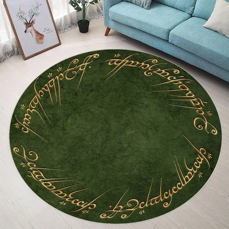 Lord Of The Rings Round Carpet Rug Bedroom Livingroom Home Decor