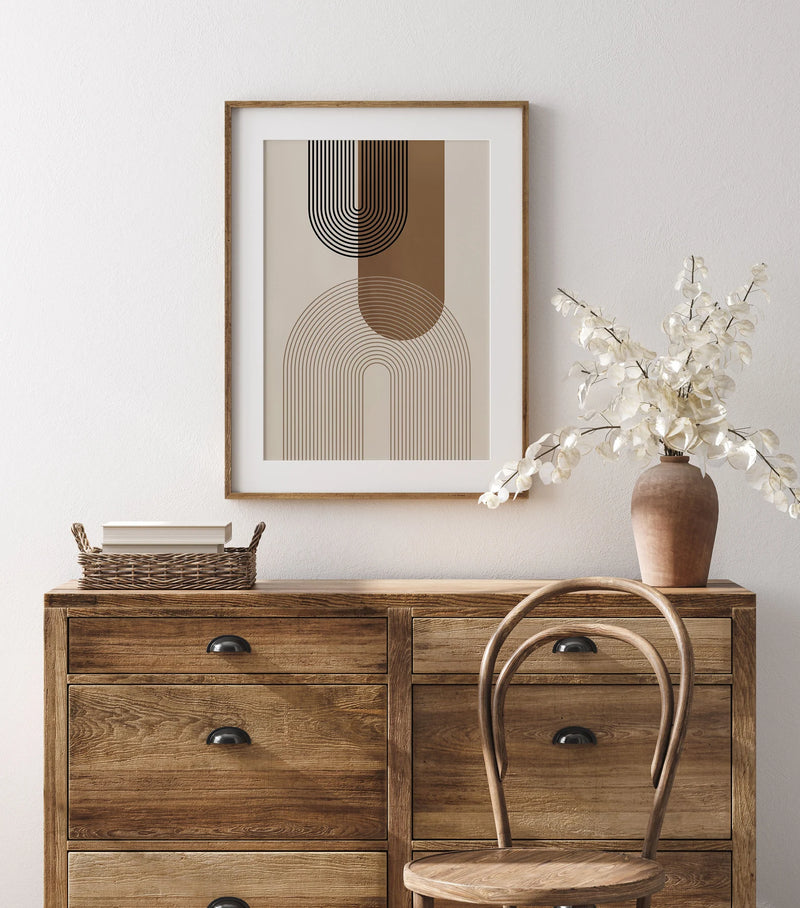 Neutral Mid Century Modern Art Set of 3 Unframed