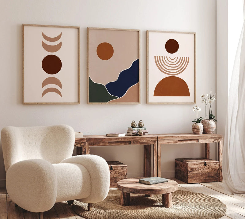 Earth Tone Landscape Art Prints Set Of 3 Unframed