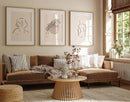Simple Vintage Line Wall Art Prints Set of 3 Unframed