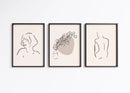 Simple Vintage Line Wall Art Prints Set of 3 Unframed