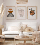 Boho Abstract Art Prints Set Of 3 Unframed