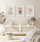 Aesthetic Bohemian Abstract Wall Art Vintage Floral Art Prints Set of 3 Unframed