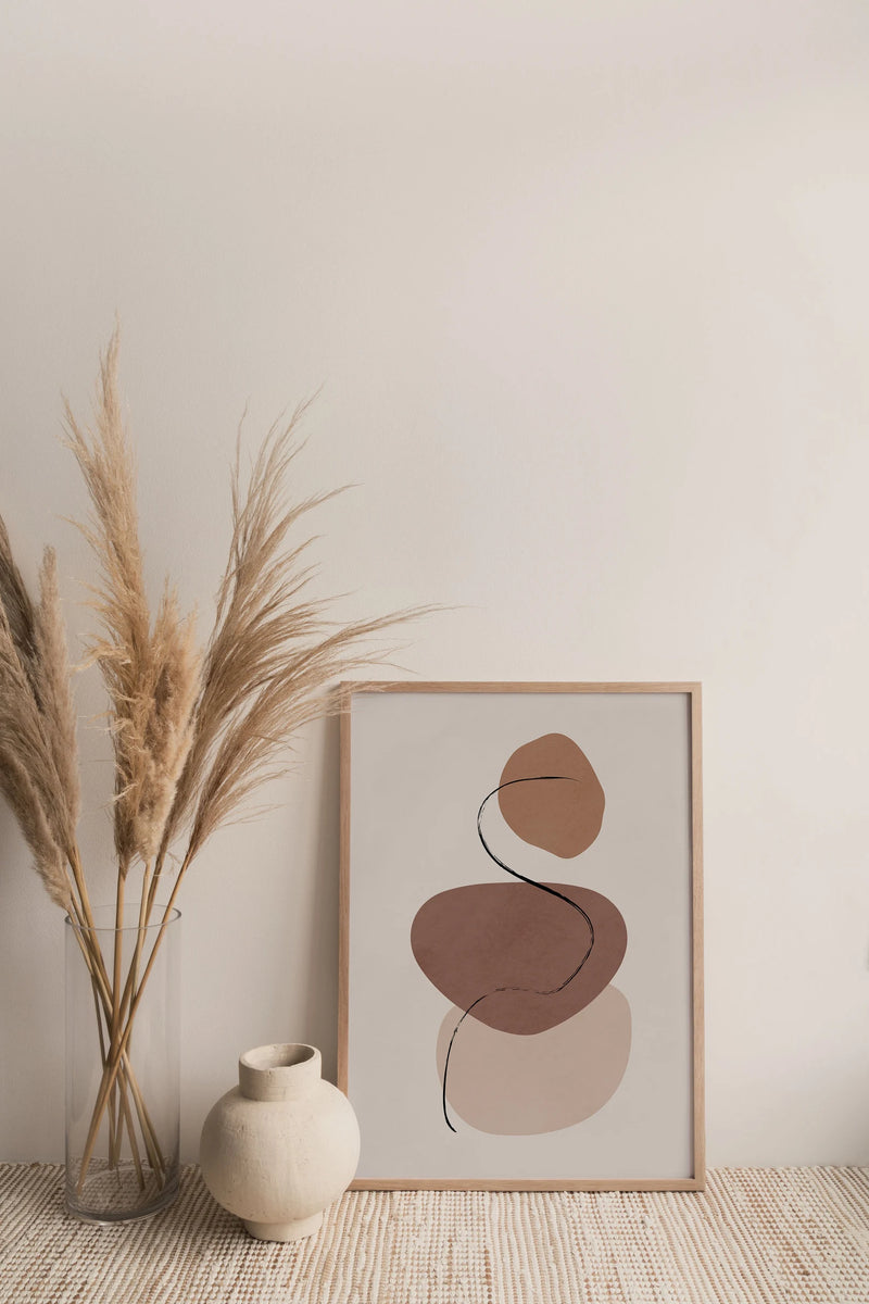 Minimal Neutral Abstract Art Prints Set of 3 Unframed