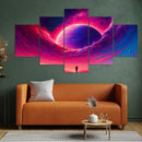 Vaporwave Galaxy Space Human Silhouette 5 Piece Canvas Wall Art - Modern Home Decor