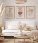 Aesthetic Bohemian Abstract Wall Art Vintage Floral Art Prints Set of 3 Unframed