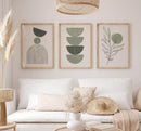 Vintage Sage Green Boho Wall Art Prints Set of 3 Unframed