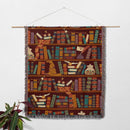 Magical Bookshelf HP Inspired Wizard Woven Throw Blanket