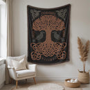 Yggdrasil Viking Norse Tree of Life Woven Throw Blanket