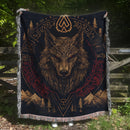 Fenrir Nordic Viking Woven Throw Blanket
