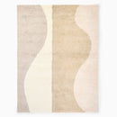 Camel Modern Wave Shag Minimalist Rug Home Room Decor