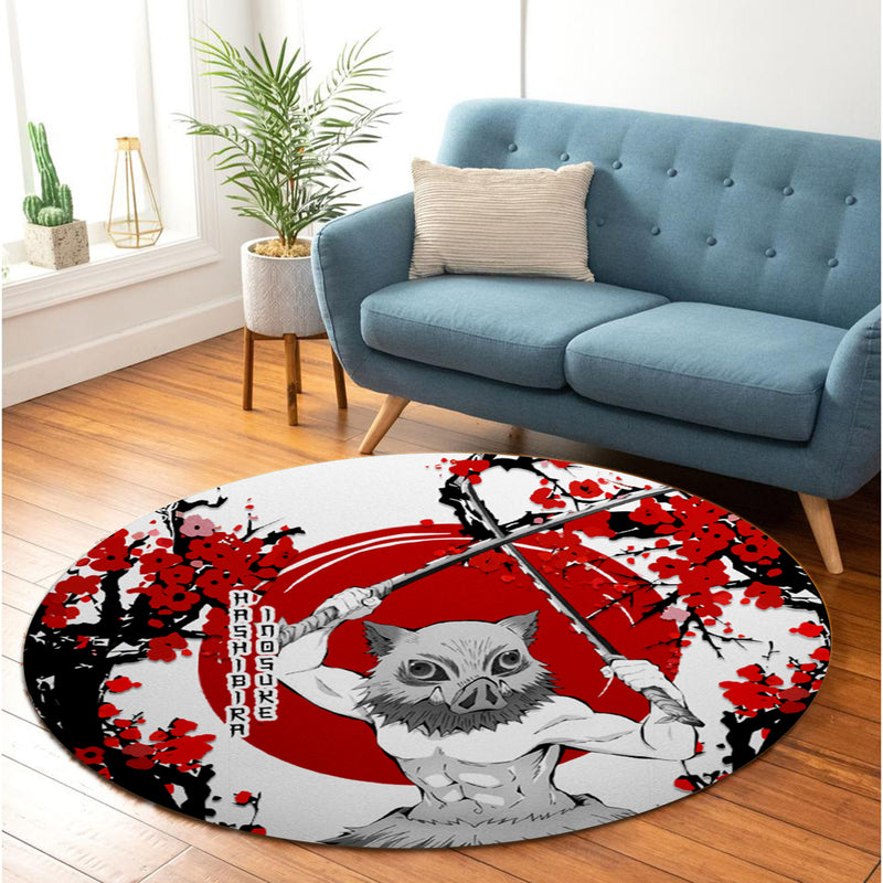 Inosuke Demon Slayer Japan Style Round Rug
