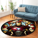Iron Man Stained Glass Round Rug