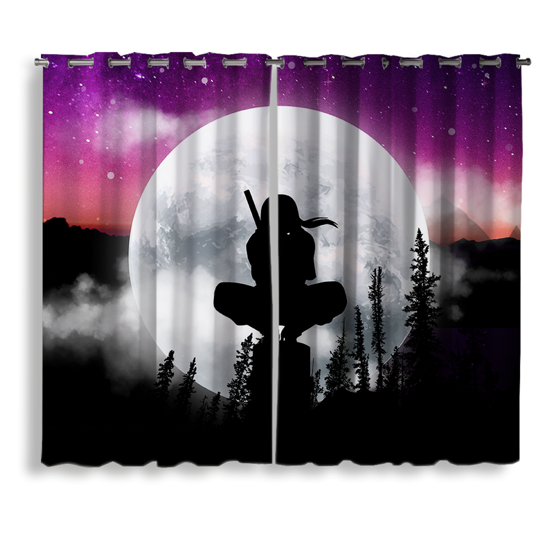 Itachi Moon Night Galaxy Window Curtain