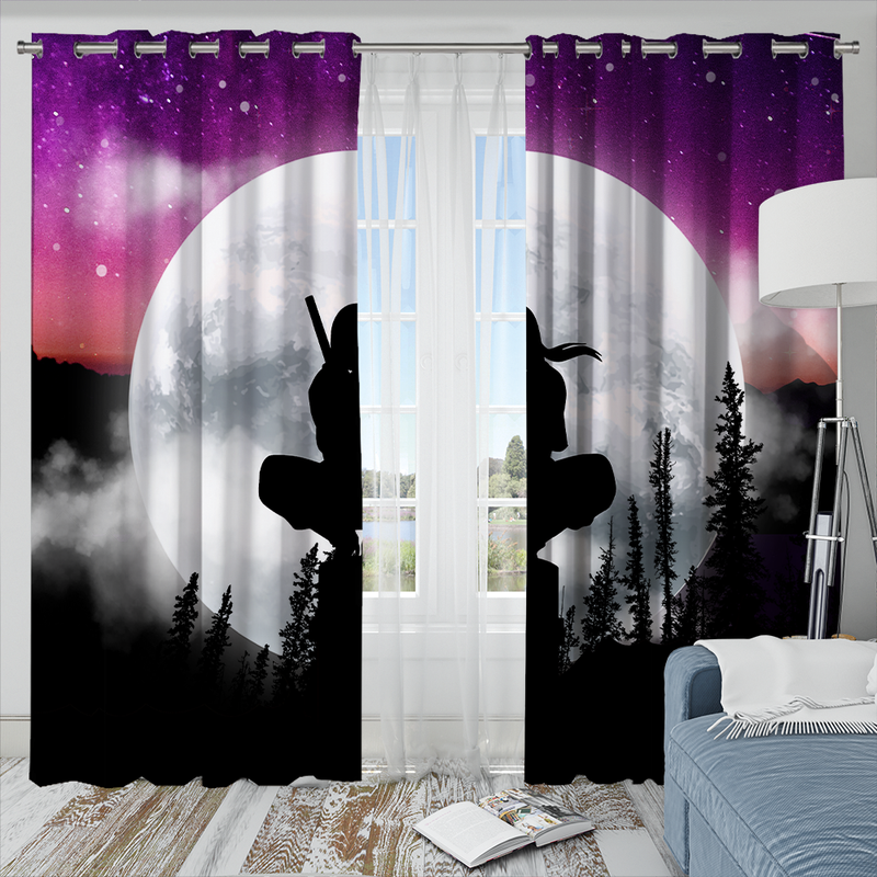 Itachi Moon Night Galaxy Window Curtain