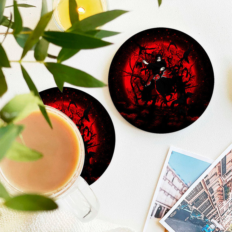 Itachi Moon Red Ceramic Decor Coaster - Gift Idea