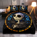 Jack Skellington Nightmare Christmas Stained Glass Quilt Bed Sets