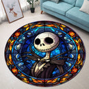 Jack Skellington Stained Glass Round Rug