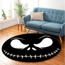 Jack Skellington Nightmare Before Christmas Black Face Round Rug