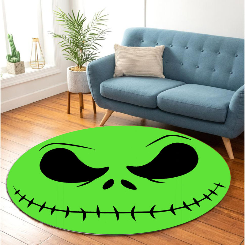 Jack Skellington Nightmare Before Christmas Green Face Round Rug