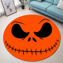 Jack Skellington Nightmare Before Christmas Orange Face Round Rug