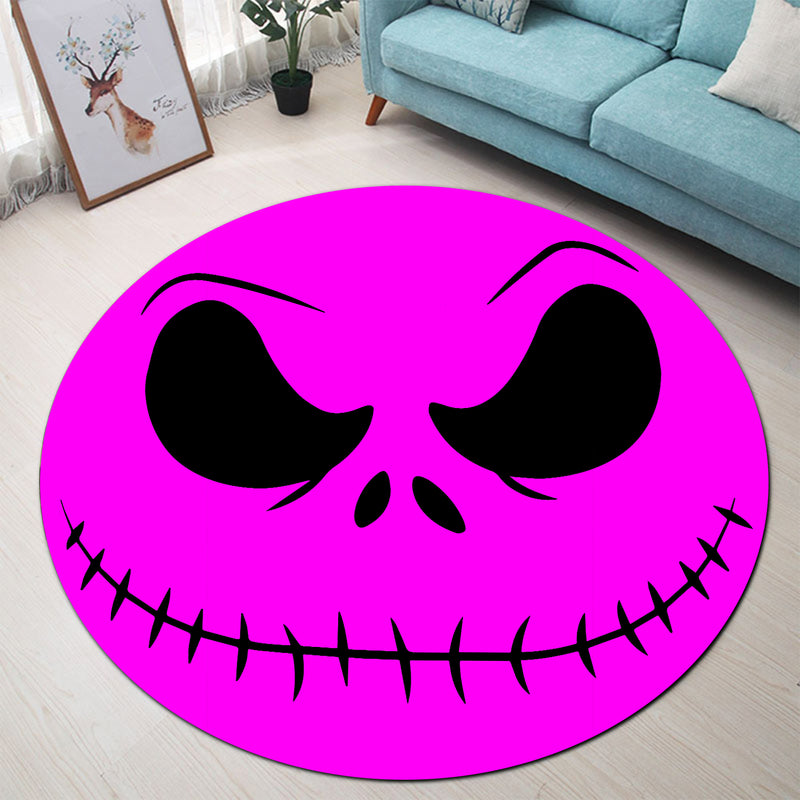 Jack Skellington Nightmare Before Christmas Pink Face Round Rug