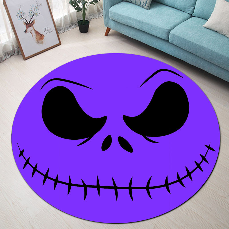 Jack Skellington Nightmare Before Christmas Purple Face Round Rug